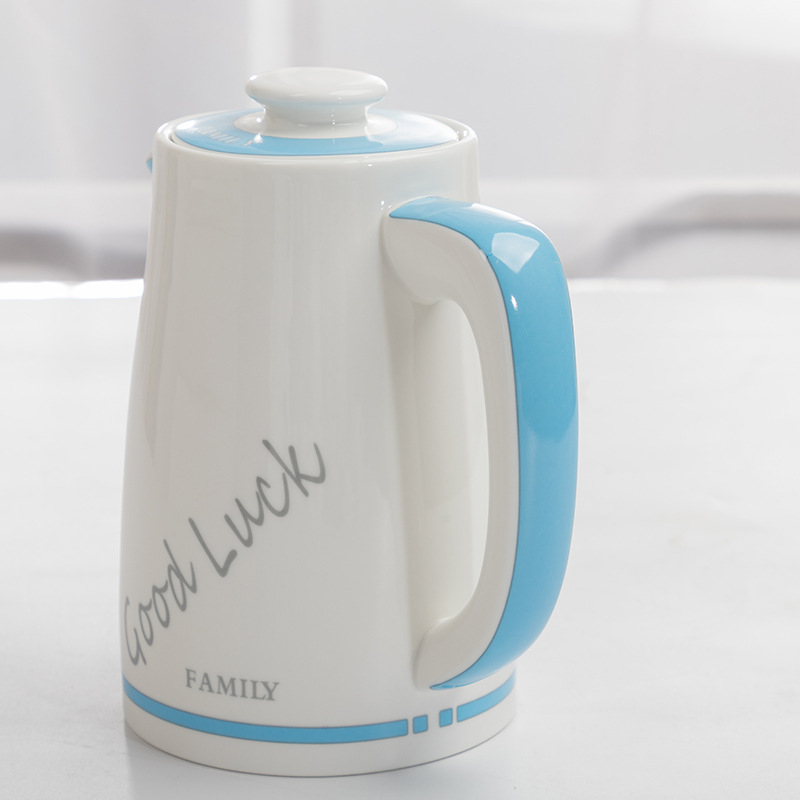 Fierbător ceramic pentru apă rece, durabil la temperaturi înalte, cu mâner mare și capacitate mare