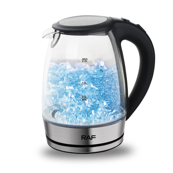 Ceainic electric din sticlă borosilicat de înaltă calitate, standard european, LED albastru, 2 L, oprire automată, protecție împotriva fierberii uscate