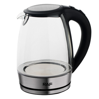 Ceainic electric din sticlă borosilicat de înaltă calitate, standard european, LED albastru, 2 L, oprire automată, protecție împotriva fierberii uscate