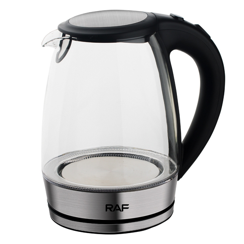 Ceainic electric din sticlă borosilicat de înaltă calitate, standard european, LED albastru, 2 L, oprire automată, protecție împotriva fierberii uscate