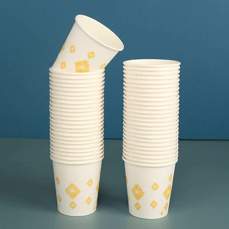 Cupe de hârtie de unică folosință, margine îngroșată, 201–300 ml, pentru acasă, birou și nunți; imprimare logo disponibilă.