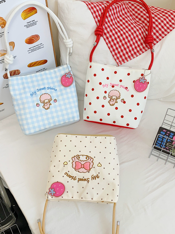 Torba ispod pazuha u korejskom stilu, šarenim točkicama, mala bucket bag za žene, casual crossbody