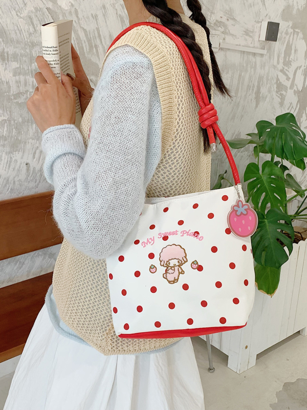 Torba ispod pazuha u korejskom stilu, šarenim točkicama, mala bucket bag za žene, casual crossbody