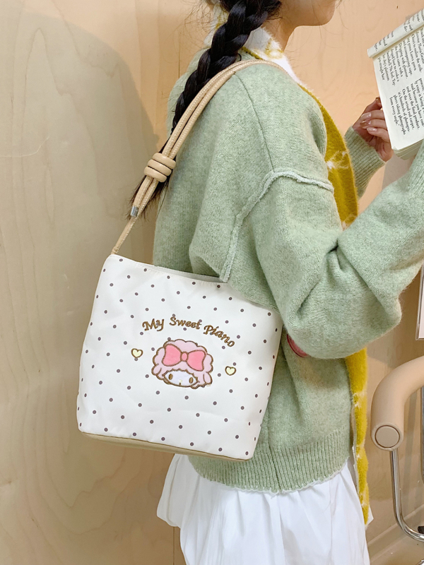 Torba ispod pazuha u korejskom stilu, šarenim točkicama, mala bucket bag za žene, casual crossbody