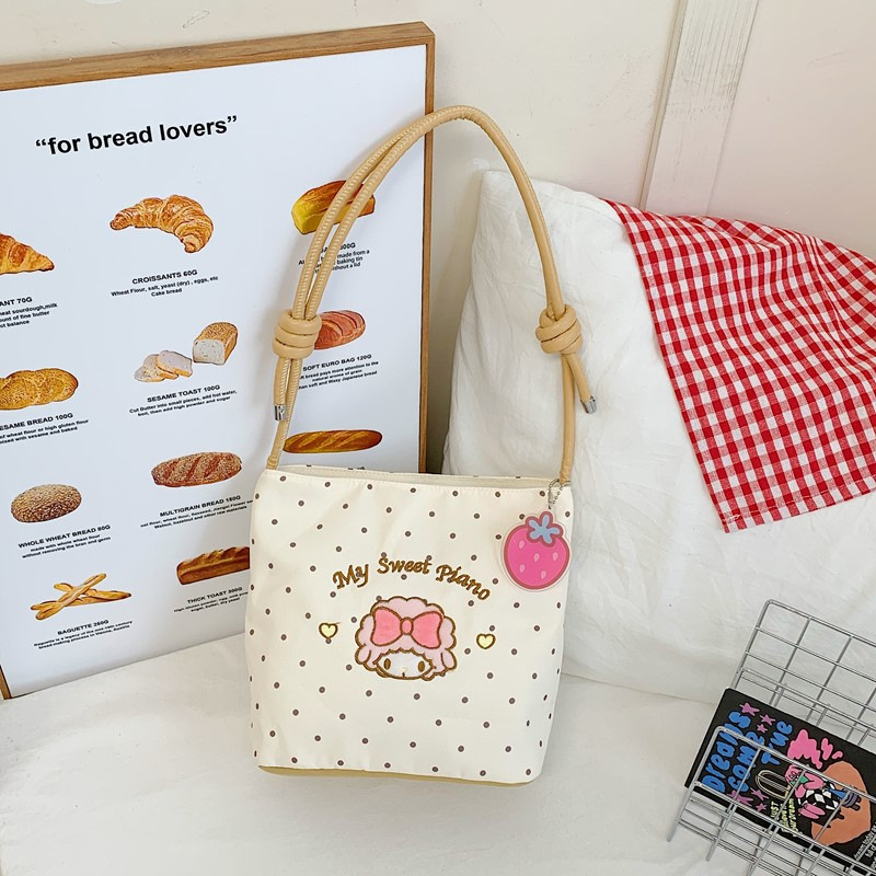 Torba ispod pazuha u korejskom stilu, šarenim točkicama, mala bucket bag za žene, casual crossbody