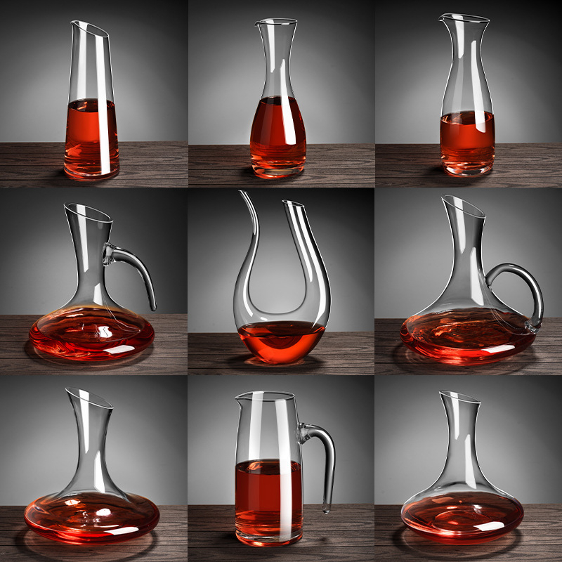 Decantor pentru vin roșu, pentru uz casnic și profesional, sticlă cristal de înaltă calitate, dispozitiv de turnare a vinului