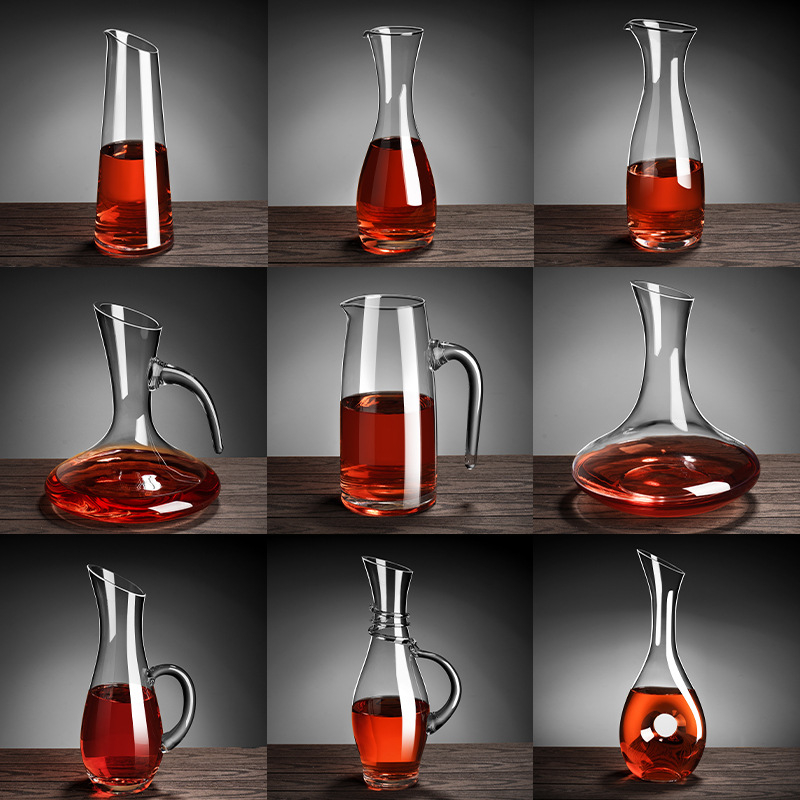 Decantor pentru vin roșu, pentru uz casnic și profesional, sticlă cristal de înaltă calitate, dispozitiv de turnare a vinului