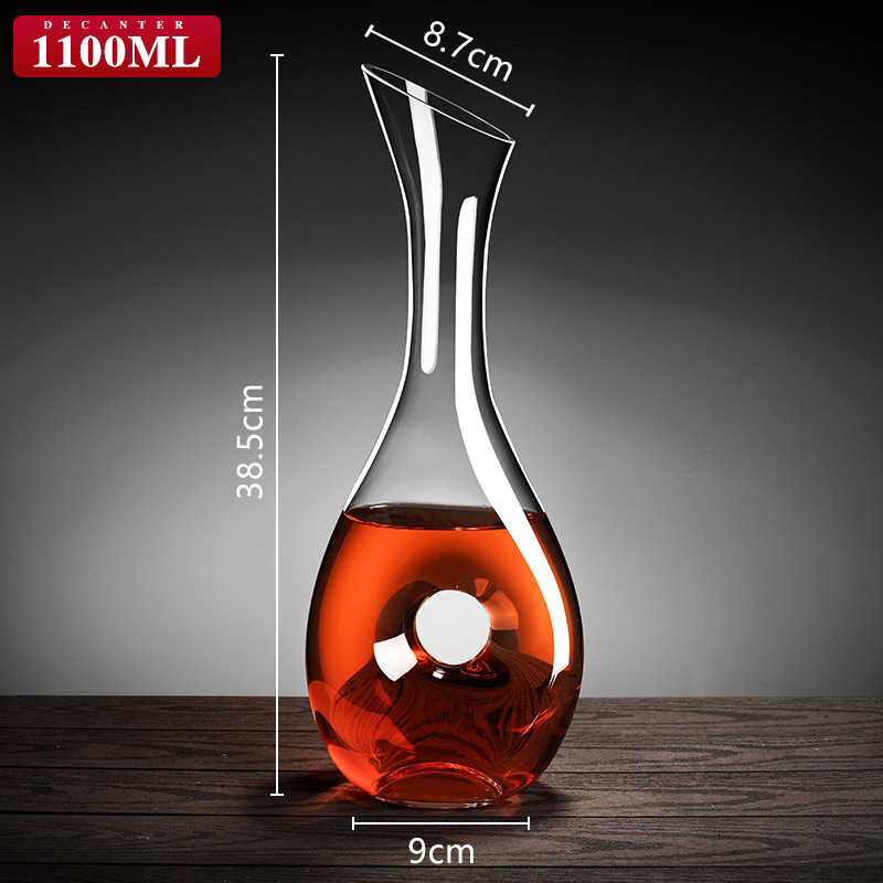 Decantor pentru vin roșu, pentru uz casnic și profesional, sticlă cristal de înaltă calitate, dispozitiv de turnare a vinului