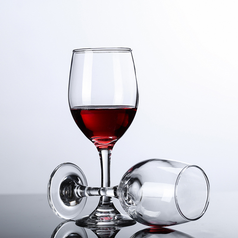 Set de pahare de vin roșu din sticlă, transparente, cu picior înalt și posibilitate imprimare a logo-ului