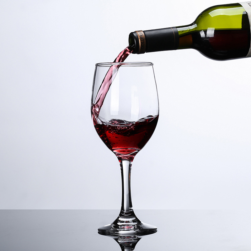 Set de pahare de vin roșu din sticlă, transparente, cu picior înalt și posibilitate imprimare a logo-ului
