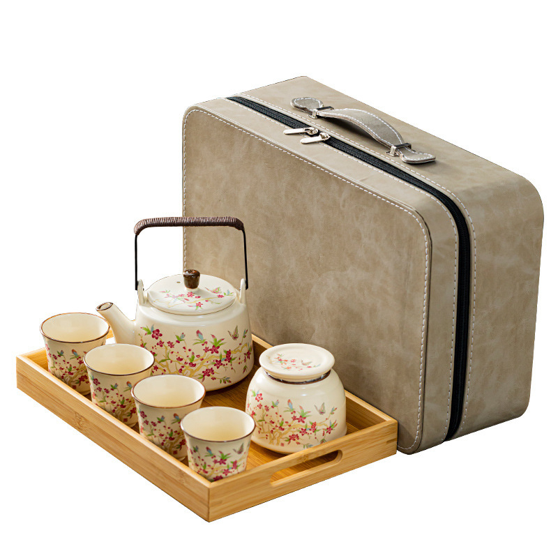 Set de ceai ceramic Ru Kiln – capacitate mare, stil modern minimalist, ceainic, cești de ceai și tavă de ceai