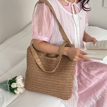 Ženska pletene torba za rame i tote, velika kapaciteta – ljeto 2026, plaža, casual stil