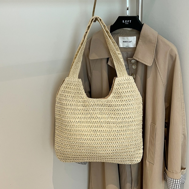 Ženska pletene torba za rame i tote, velika kapaciteta – ljeto 2026, plaža, casual stil