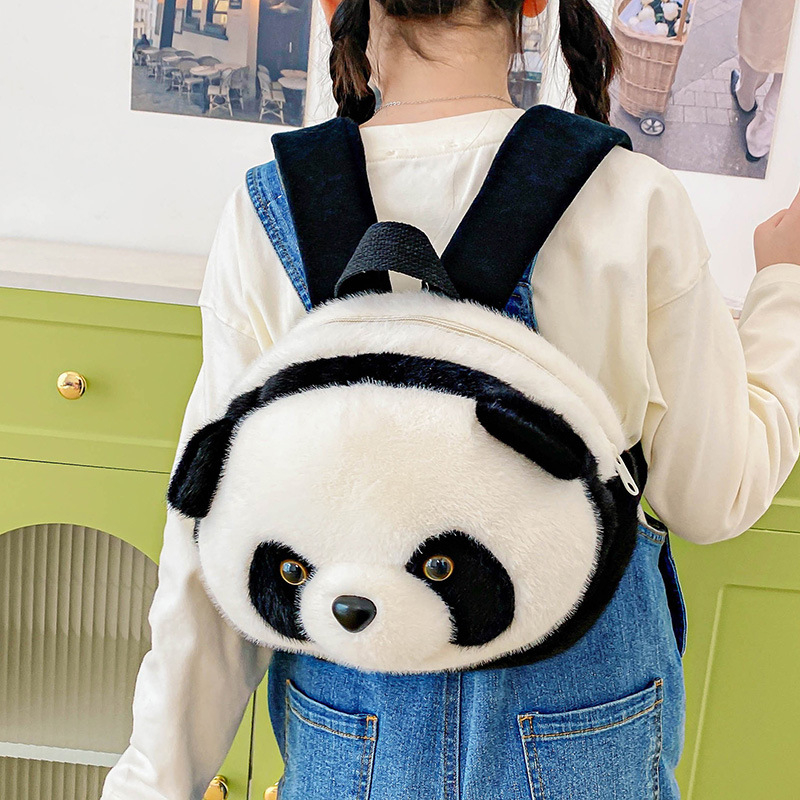Mekana plišana crossbody torbica s cvjetnim uzorkom panda i slatkom plišanom panda lutkom