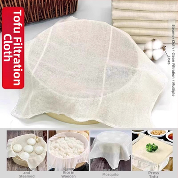Gáza z čistého bavlneného materiálu, potravinovej kvality, pre domáce použitie; jemná sieť na filtráciu sójového mlieka a tofu, gáza na parenie ryže