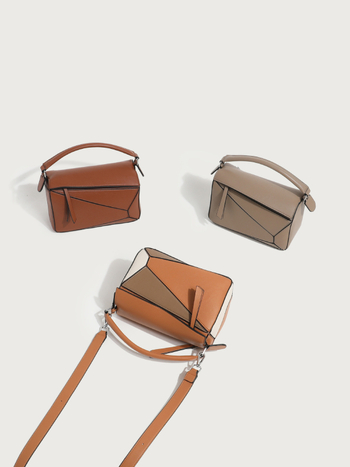 Ženska geometrijska patchwork torbica za ramena, crossbody i nošenje u ruke, velika torba, nadahnjena Xi Mengyao
