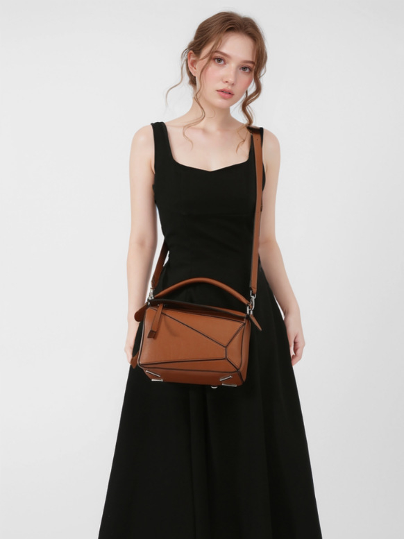 Ženska geometrijska patchwork torbica za ramena, crossbody i nošenje u ruke, velika torba, nadahnjena Xi Mengyao