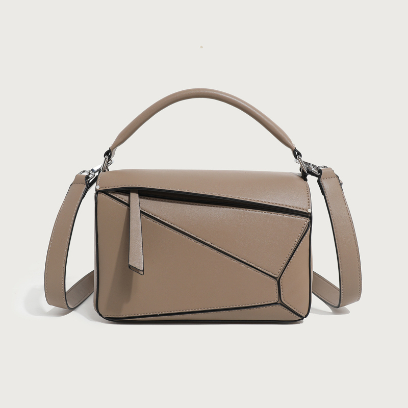 Ženska geometrijska patchwork torbica za ramena, crossbody i nošenje u ruke, velika torba, nadahnjena Xi Mengyao
