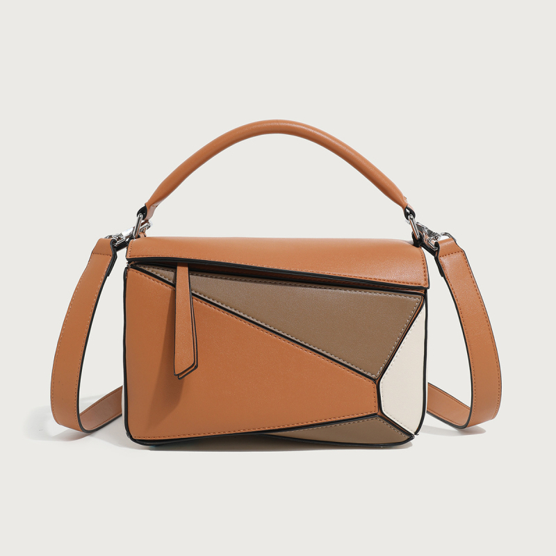 Ženska geometrijska patchwork torbica za ramena, crossbody i nošenje u ruke, velika torba, nadahnjena Xi Mengyao