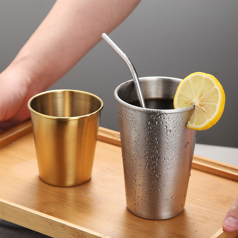 Pahar de bere din oțel inoxidabil 304, cu un singur perete, 400–500 ml, gravură personalizată
