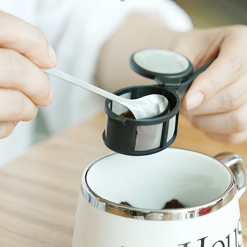Lingură filtrantă pentru cafea în capsule și cafea măcinată, ustensilă de bucătărie
