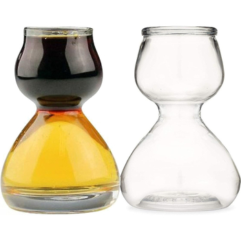 Set de 3 pahare pentru băuturi spirtoase, în formă de dovleac, sticlă borosilicat, 101–200 ml