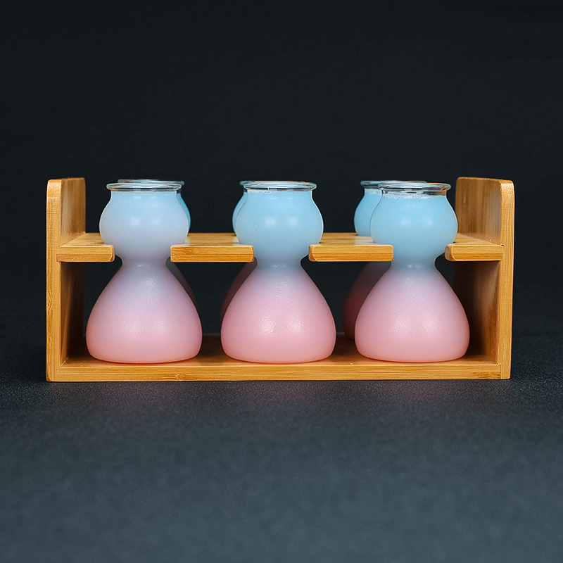 Set de 3 pahare pentru băuturi spirtoase, în formă de dovleac, sticlă borosilicat, 101–200 ml