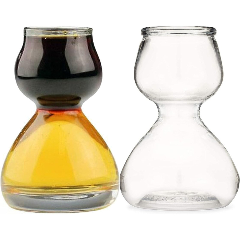 Set de 3 pahare pentru băuturi spirtoase, în formă de dovleac, sticlă borosilicat, 101–200 ml