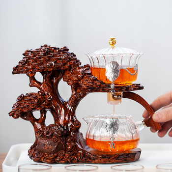 Set de ceai din sticlă Money Tree, semi-automat, infuzor magnetic, design creativ pentru casă și birou, 300 ml