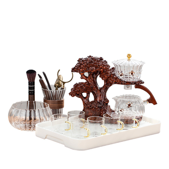 Set de ceai din sticlă Money Tree, semi-automat, infuzor magnetic, design creativ pentru casă și birou, 300 ml