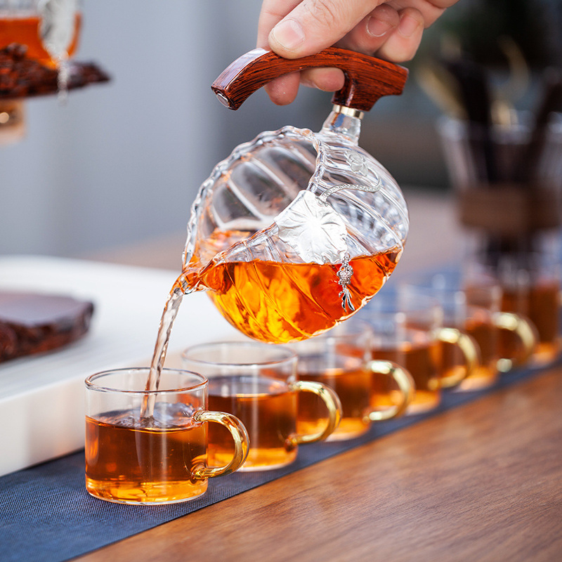 Set de ceai din sticlă Money Tree, semi-automat, infuzor magnetic, design creativ pentru casă și birou, 300 ml