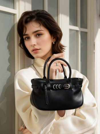 Ženska crossbody torbica od prave kože, Kelly stil, velika kapaciteta