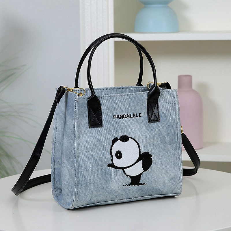 Slatka Panda torba preko ramena, minimalistički dizajn, mala kvadratna torba za svakodnevnu upotrebu