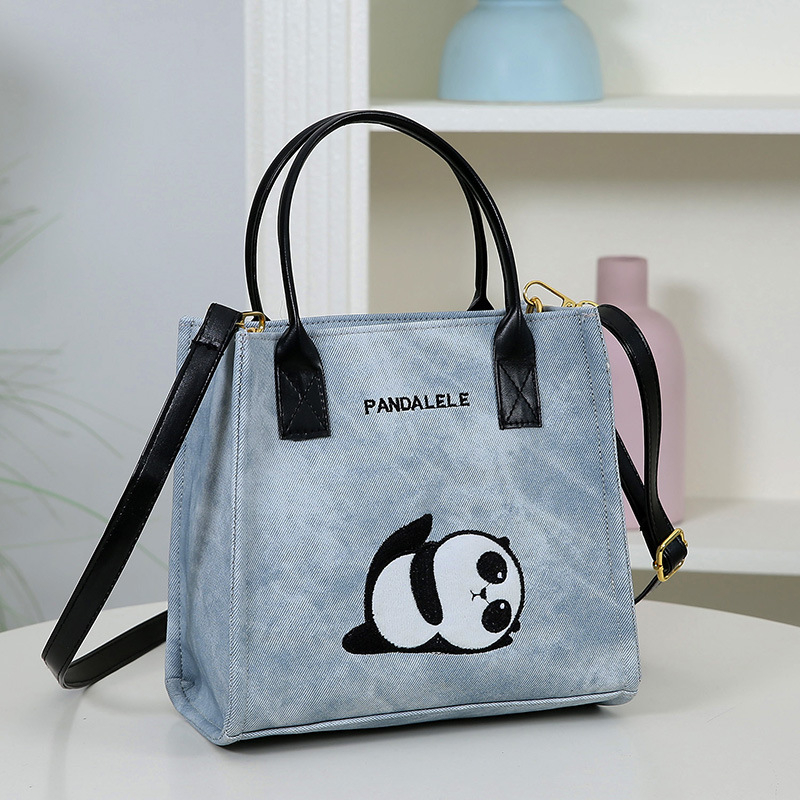 Slatka Panda torba preko ramena, minimalistički dizajn, mala kvadratna torba za svakodnevnu upotrebu