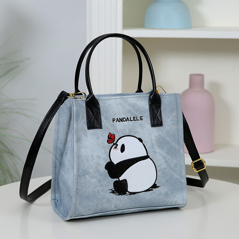 Slatka Panda torba preko ramena, minimalistički dizajn, mala kvadratna torba za svakodnevnu upotrebu