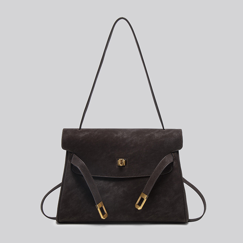 Ženska Kelly torba od nubuk kože, novi model 2025, visokokvalitetna retro svakodnevna tote torba s remenom za ramenu i crossbody remenom