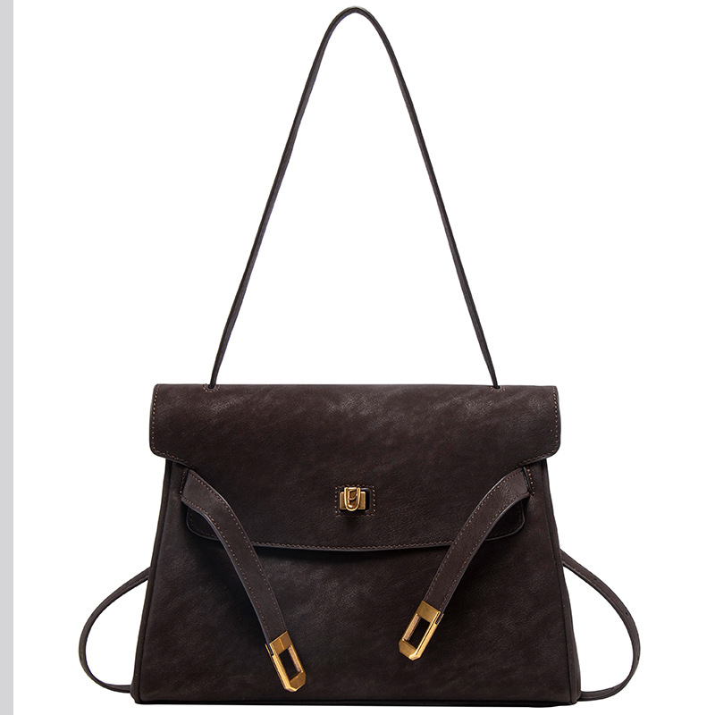 Ženska Kelly torba od nubuk kože, novi model 2025, visokokvalitetna retro svakodnevna tote torba s remenom za ramenu i crossbody remenom