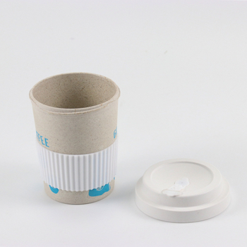 Set de cești din fibre de bambus pentru cafea – cană de birou și cană de apă pentru acasă, cană amestecabilă personalizabilă cu model desen animat, design modern minimalist