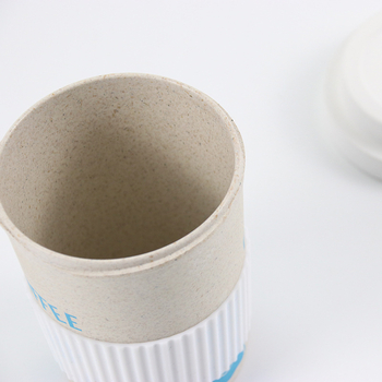 Set de cești din fibre de bambus pentru cafea – cană de birou și cană de apă pentru acasă, cană amestecabilă personalizabilă cu model desen animat, design modern minimalist