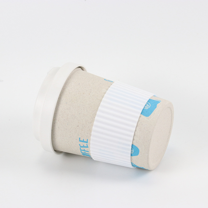 Set de cești din fibre de bambus pentru cafea – cană de birou și cană de apă pentru acasă, cană amestecabilă personalizabilă cu model desen animat, design modern minimalist