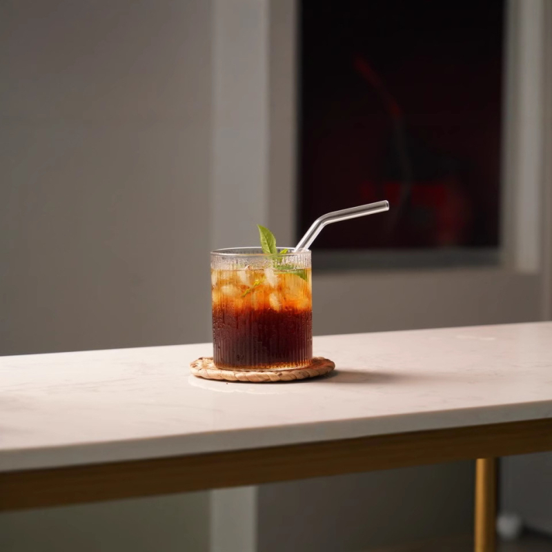 ceașcă de cafea din sticlă rezistentă la temperatură, model vertical, ceașcă pentru ceai cu lapte, set de mic dejun pentru casă, antiderapant
