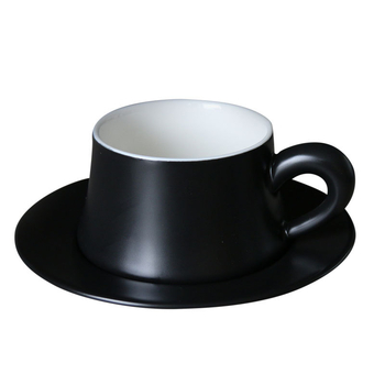 Set de cești și farfurioare de cafea din porțelan cu logotip personalizabil — design minimalist modern, pentru uz casnic, cadou elegant