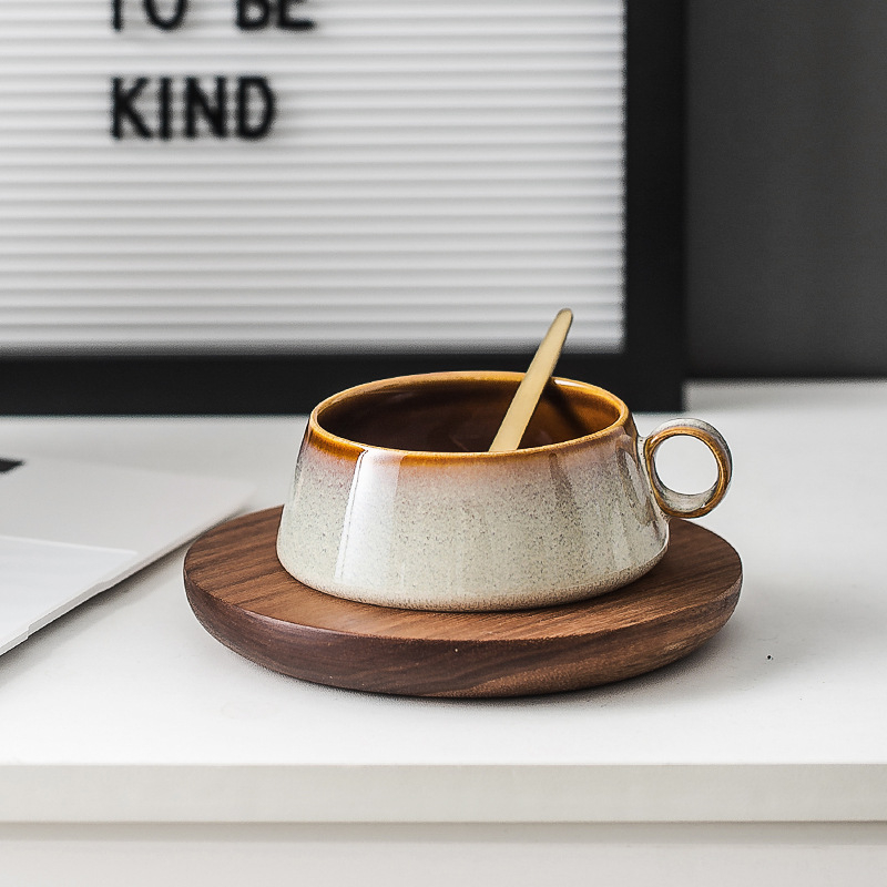 Set de cești de cafea în stil nordic, eleganță europeană, ceramică de înaltă calitate, personalizabile