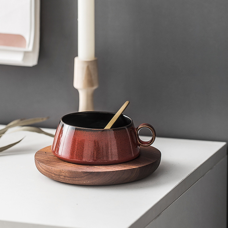 Set de cești de cafea în stil nordic, eleganță europeană, ceramică de înaltă calitate, personalizabile