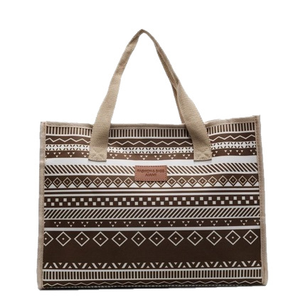 Geometrijska tote torba velikog kapaciteta u retro-etničkom stilu, za posao i svakodnevne obaveze, praktična torba za mamu s dvije ručke