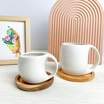 Ceașcă de cafea ceramică minimalistă, cu design creativ, capacitate mare și suport de farfurie