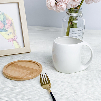 Ceașcă de cafea ceramică minimalistă, cu design creativ, capacitate mare și suport de farfurie