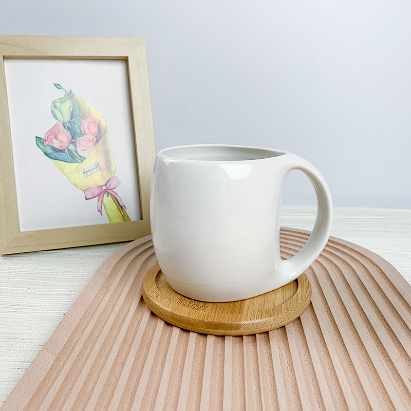 Ceașcă de cafea ceramică minimalistă, cu design creativ, capacitate mare și suport de farfurie