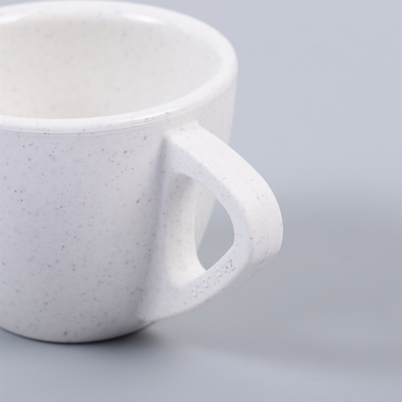 Set de cești de cafea și farfurie în stil european, cu siglă personalizabilă pentru cafenele (PLA biodegradabil)