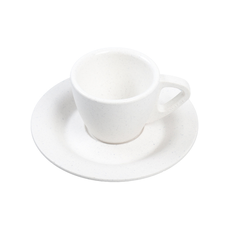 Set de cești de cafea și farfurie în stil european, cu siglă personalizabilă pentru cafenele (PLA biodegradabil)